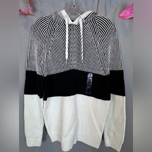 INC Colorblocked Hooded Sweater- Sz Medium